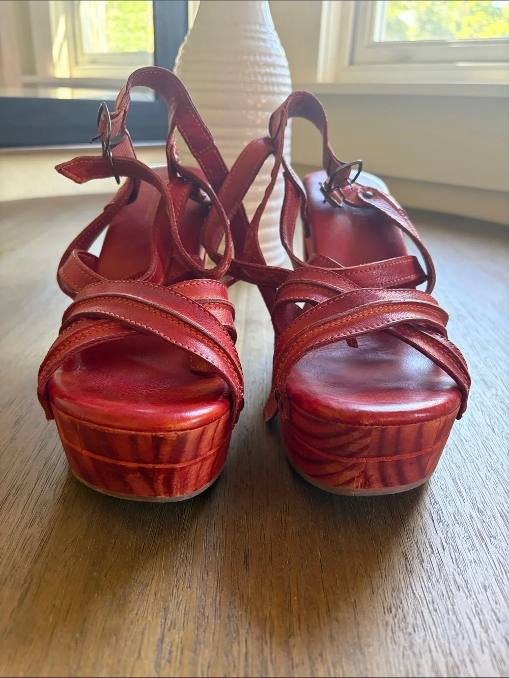 Bed Stu Julia Orange DD Wedge Strappy Sandal 10 - Picture 4 of 9